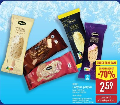Lody waniliowe w polewie czekoladowej z migdałami Mucci sensation promocja