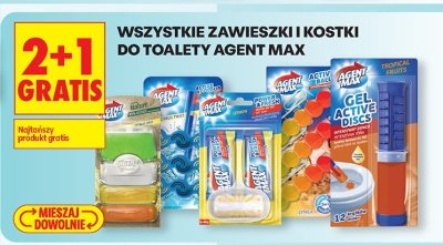 Zawieszki i kostki do toalety Agent Max 2+1 gratis promocja w Biedronka