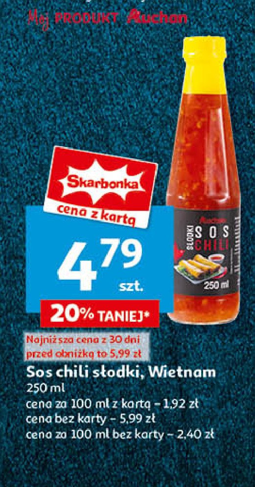 Sos chili słodki Auchan różnorodne (logo czerwone) promocja