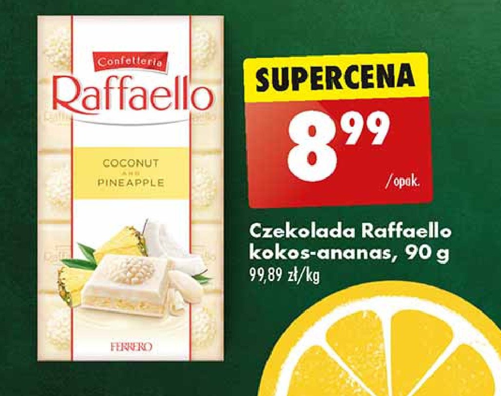 Czekolada kokos-ananas Raffaello promocja