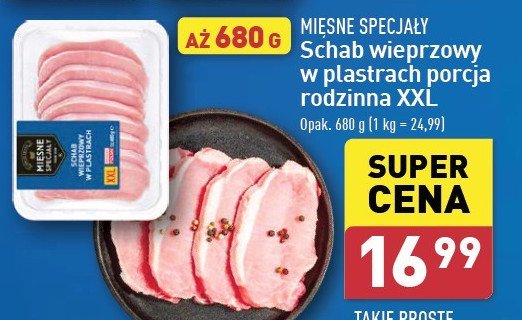 Schab wieprzowy bez kości - plastry Mięsne specjały zawsze świeże (aldi) promocja w Aldi