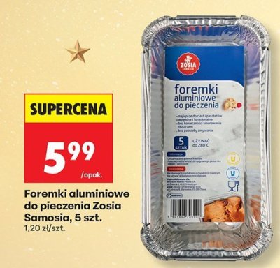 Foremki aluminiowe do pieczenia Zosia Samosia, 5 szt. promocja w Biedronka