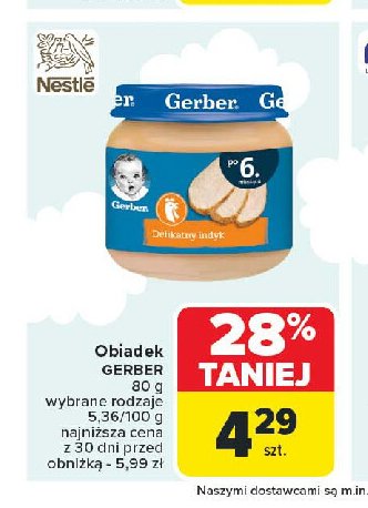 Obiadek delikatny indyk Gerber promocja w Carrefour