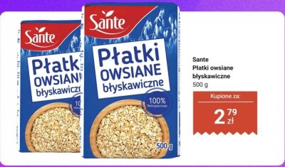 Płatki owsiane błyskawiczne Sante promocja w Dino