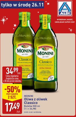 Oliwa z oliwek MONINI Classico promocja w Aldi