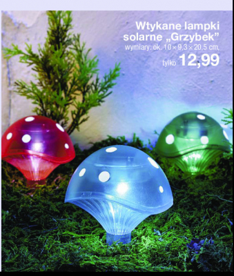 Lampki wtykane grzybek 10 x 9.3 x 20.5 cm promocja