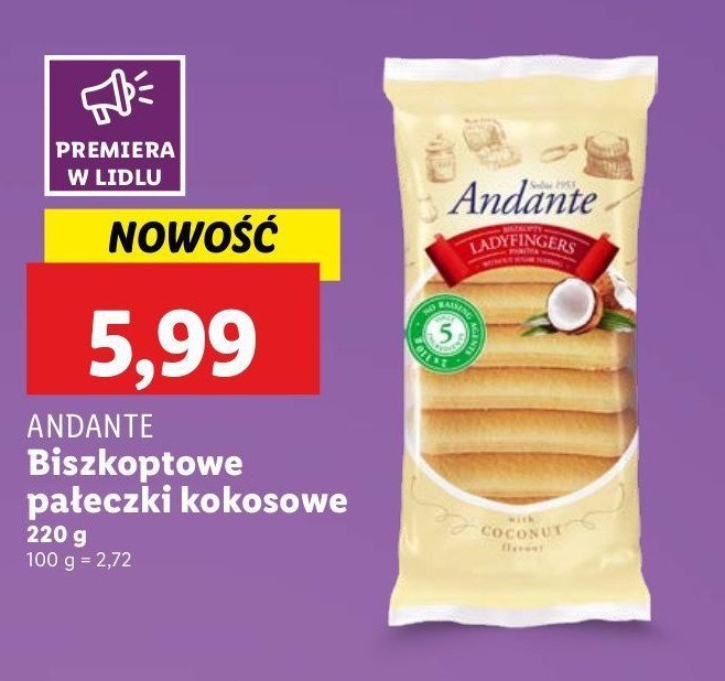 Biszkopty lady fingers Andante promocja w Dino