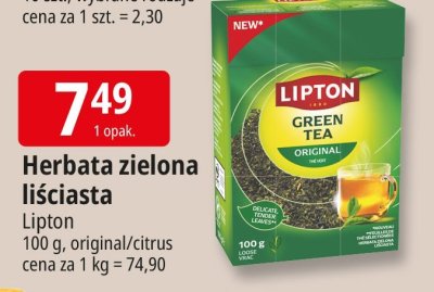 Herbata zielona liściasta Lipton promocja w Leclerc