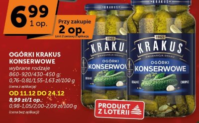Ogórki konserwowe Krakus wybrane rodzaje promocja w ABC