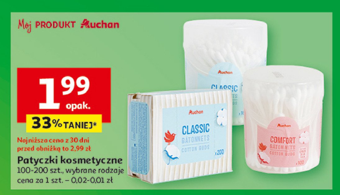 Patyczki kosmetyczne Auchan promocja