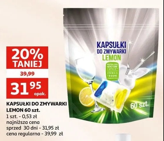 Kapsułki do zmywarki lemon Auchan różnorodne (logo czerwone) promocja