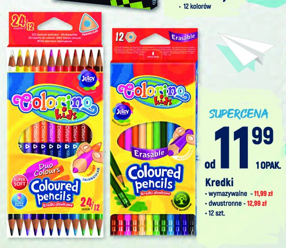 Kredki ołówkowe wymazywalne Colorino kids promocja
