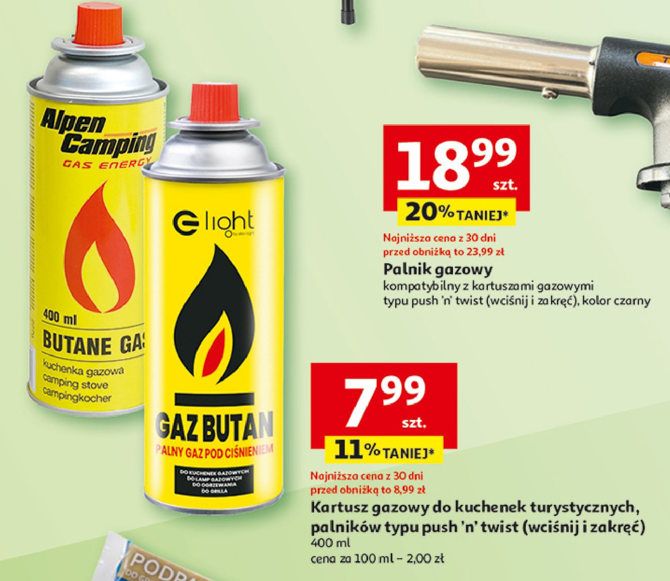 Kartusz gazowy Eko-light promocja w Auchan