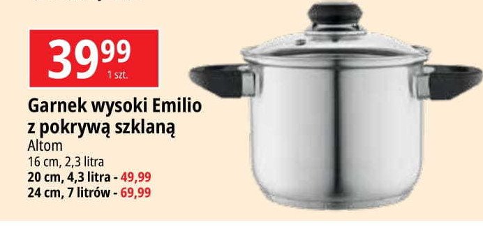 Garnek wysoki emilio 16 cm 2.3 l Altom design promocja