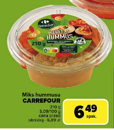 Hummus pomidorowo paprykowy Carrefour sensation promocja w Carrefour