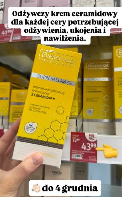 Intensywnie odżywczy krem na noc z ceramidami SUPREMELAB  promocja w Rossmann