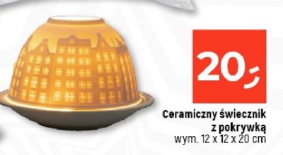 Ceramiczny świecznik z pokrywką wym. 12 x 12 x 20 cm promocja w Dealz