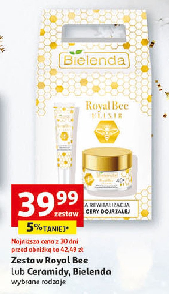 Zestaw w pude艂ku royal bee elixir krem 40+50 ml + krem pod oczy 15 ml Bielenda zestaw promocja