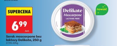 Serek mascarpone bez laktozy, 250 g promocja w Biedronka