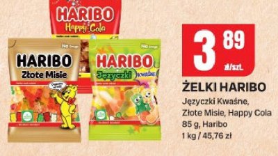Żelki Haribo Jazzyki Kwaśne, Złote Misie, Happy Cola promocja w Chorten