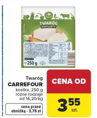 Twaróg kostka Carrefour promocja w Carrefour