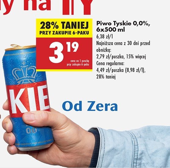 Piwo Tyskie 0.0% promocja w Biedronka