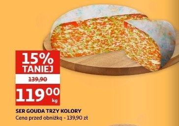 Ser gouda trzy kolory Auchan różnorodne (logo czerwone) promocja w Chorten