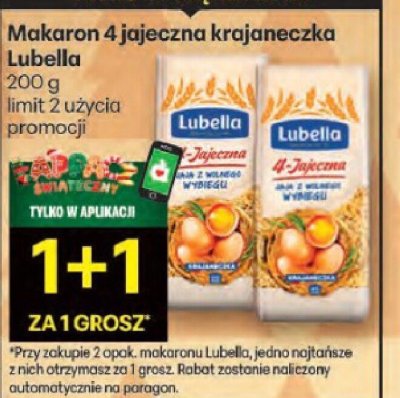 Makaron 4 jajeczna krajaneczka Lubella 200g promocja w Delikatesy Centrum