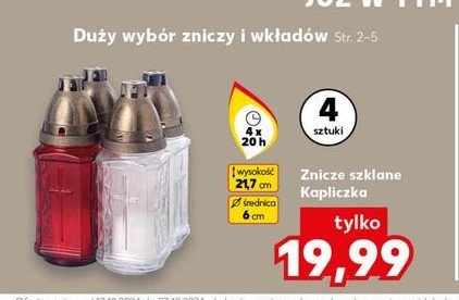 Znicze szklane kapliczka 20h promocja w POLOmarket