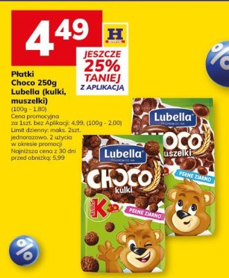Płatki Choco 250g Lubella (kulki, muszelki) promocja w Hitpol
