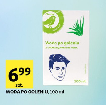 Woda po goleniu z łagodzącym aloe vera Auchan na co dzień (logo zielone) promocja