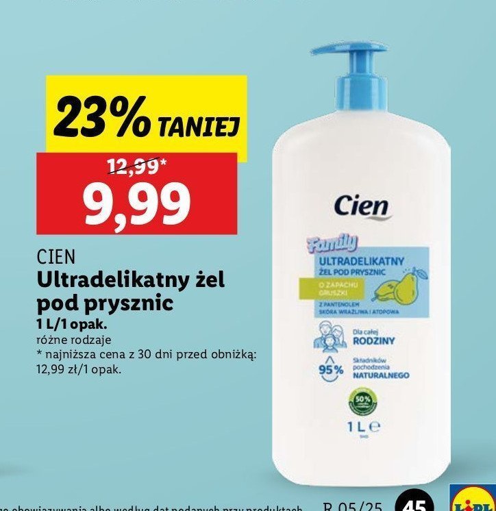 Żel pod prysznic ultradelikatny gruszka Cien promocja