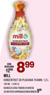 Płyn do płukania MILL koncentrat promocja w Drogerie Natura