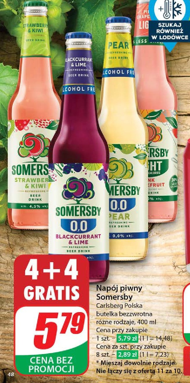 Piwo Somersby pink grapefruit promocja w Dino