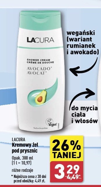 Żel pod prysznic avocado Lacura promocja