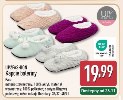 Kapcie baleriny UP2FASHION promocja w Aldi