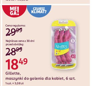 Maszynka do golenia basic Gillette simply venus 3 promocja w Rossmann