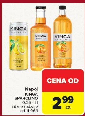 Napój KINGA SPARCLINO różne rodzaje promocja w Carrefour