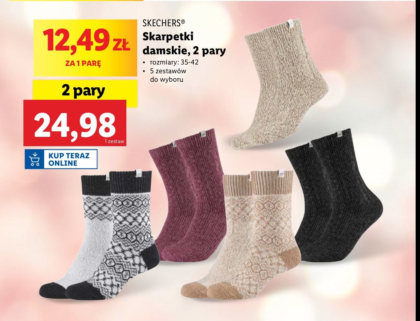 Skarpetki damskie rozm. 35-42 SKECHERS promocja