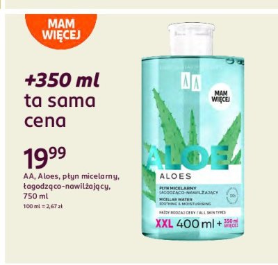 P艂yn micelarny aloes Aa promocja