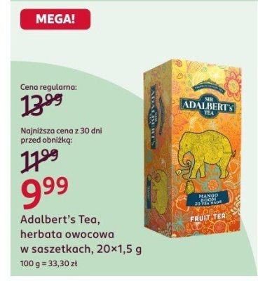 Herbata owocowa Adalbert's Tea, 20x1,5 g promocja w Rossmann
