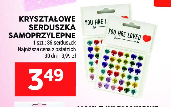 Serduszka kryształowe samoprzylepne promocja