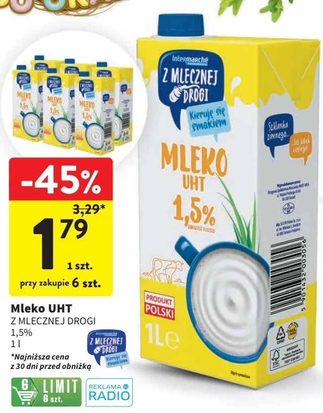 Mleko 1.5 % Z mlecznej drogi promocja