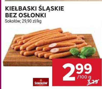 Kiełbaski śląskie bez osłonki Sokołów promocja w Stokrotka