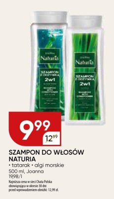Szampon do włosów Naturia, tatarak, algi morskie promocja w Chata Polska
