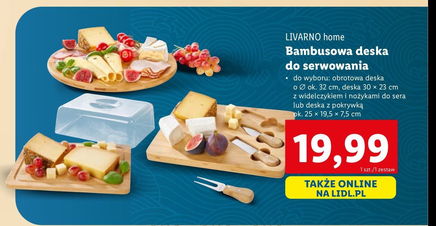Deska bambusowa do serwowania LIVARNO HOME promocja w Lidl