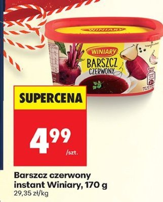 Barszcz czerwony instant Winiary 170 g promocja w Biedronka