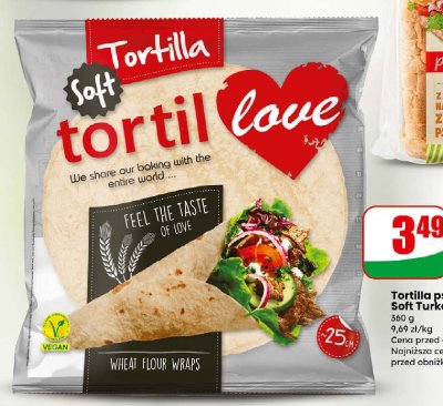 Tortilla pszenna Soft Turka promocja w Dino