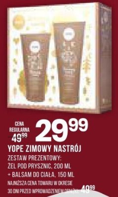 Zestaw prezentowy Yope Zimowy Nastrój żel pod prysznic 200 ml, krem do ciała 150 ml promocja w Drogerie Natura