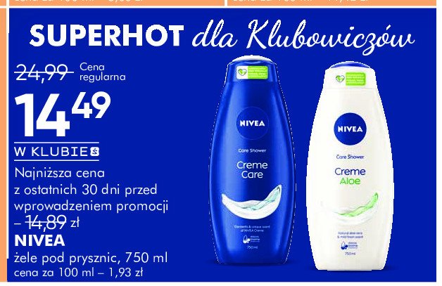 Żel pod prysznic Nivea creme aloe promocja